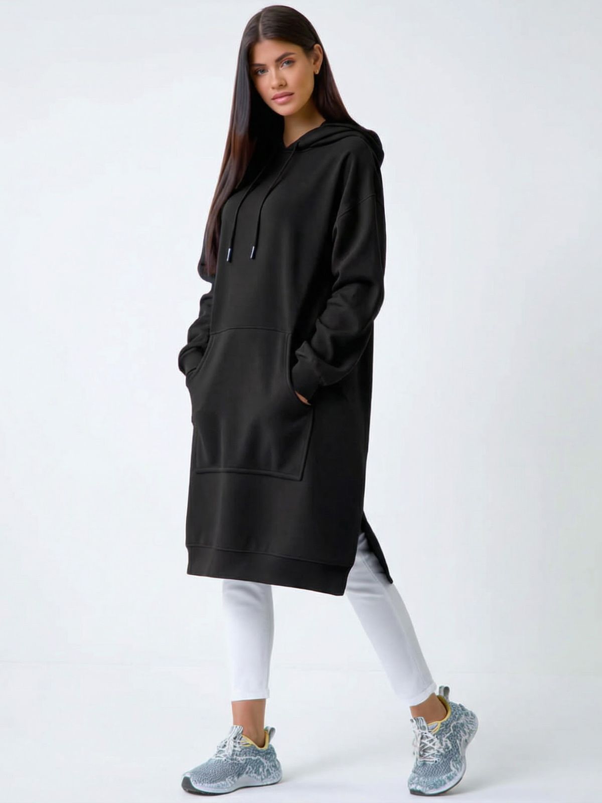 Oversized Mid-Length Hoodie Dress