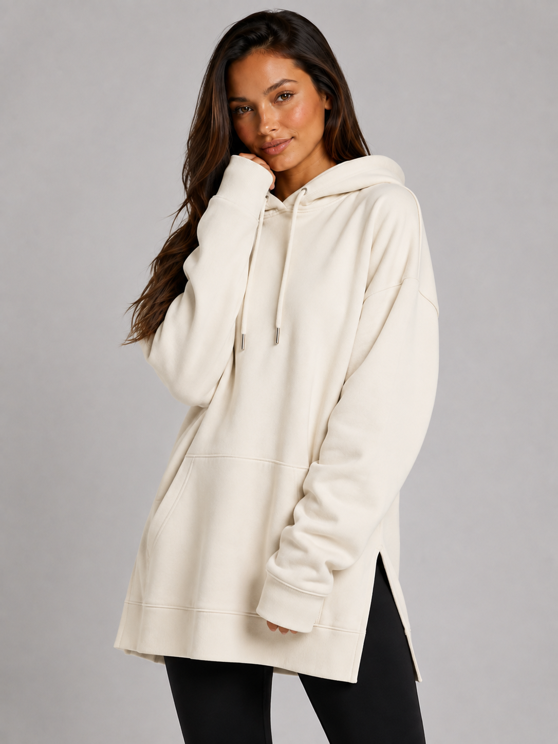 Übergroßes Hoodie-Kleid